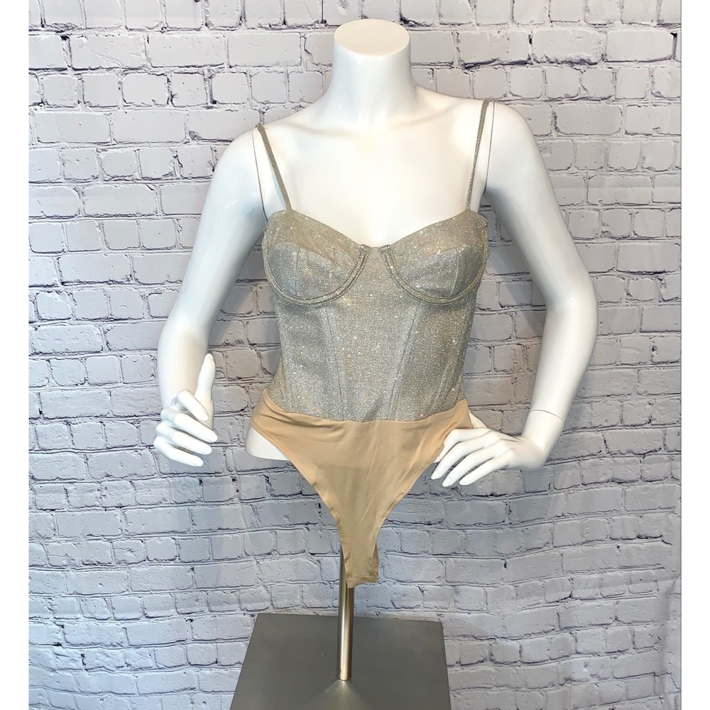 Glittery Spaghetti Strap Bodysuit